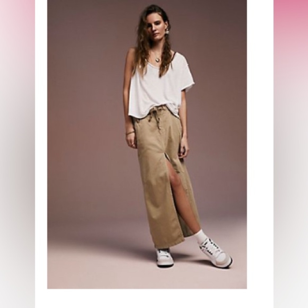Free People Chino Maxi Skirt